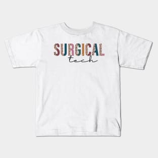 Surgical Tech Leopard Print Kids T-Shirt